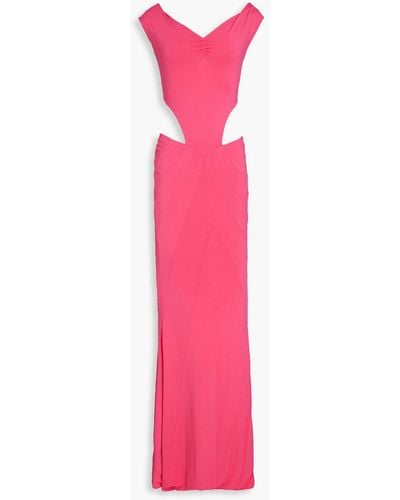retroféte Giada Off-the-shoulder Cutout Jersey Gown - Pink