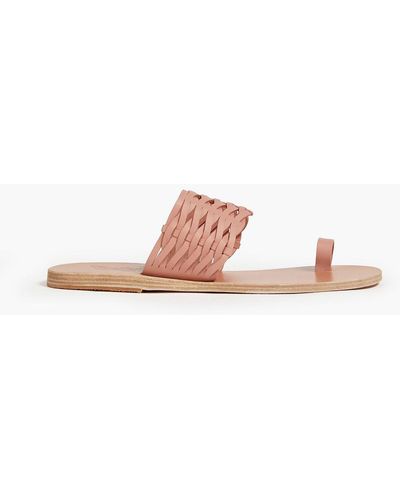 Ancient Greek Sandals Thalia Woven Leather Sandals - Pink