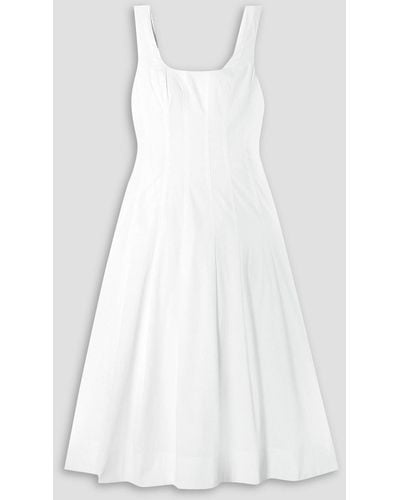 Veronica Beard Jolie Stretch-cotton Poplin Midi Dress - White