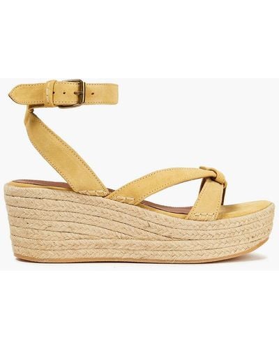 Ba&sh Candella Knotted Suede Espadrille Wedge Sandals - Multicolour