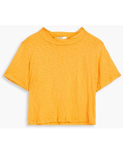 Stateside T-shirt aus supima®-baumwoll-jersey mit flammgarneffekt - Orange
