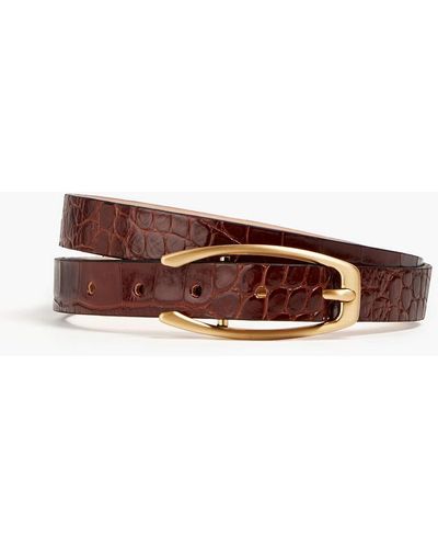 Rag & Bone Croc-effect Leather Belt - Brown