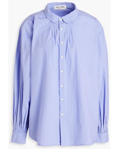 Alex Mill Gathered Cotton-poplin Shirt - Blue