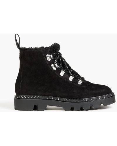Rag & Bone Quest Shearling-lined Suede Ankle Boots - Black