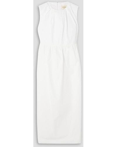 Loulou Studio Levantine Pleated Cotton-poplin Midi Dress - White