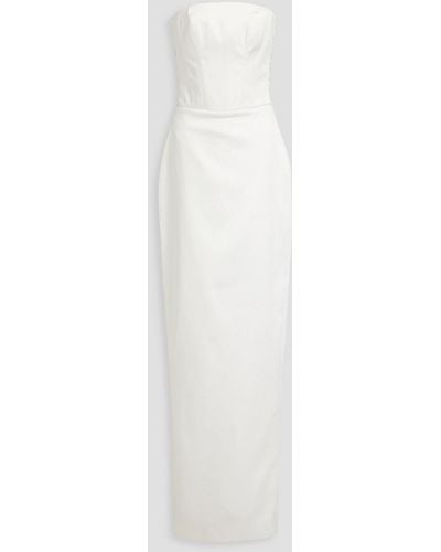 Rasario Strapless Twill Maxi Dress - White