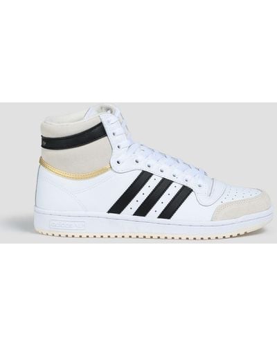adidas Originals Top Ten Perforated Leather High-top Trainers - White