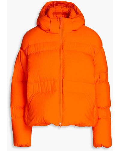 Y-3 Quilted Shell Hooded Down Jacket - Orange