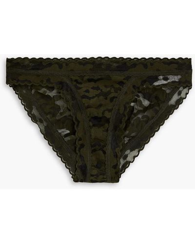 Hanky Panky Signature Camouflage Stretch-lace Low-rise Briefs - Black