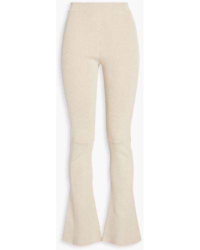 Jacquemus Baunhila Ribbed-knit Flared Trousers - Natural