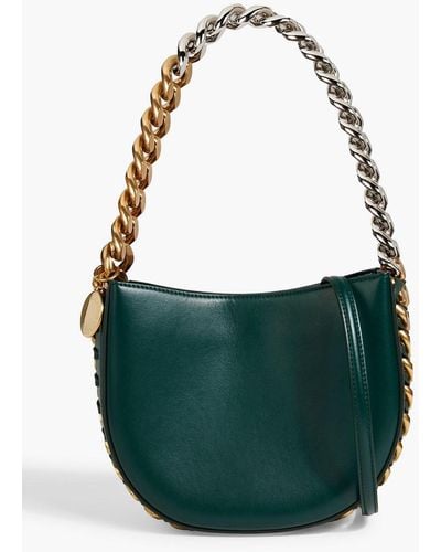 Stella McCartney Frayme Faux Leather Shoulder Bag - Green