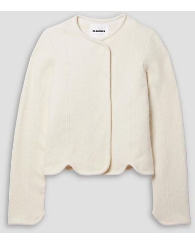 Jil Sander Scalloped Cotton And Wool-blend Jacket - Natural