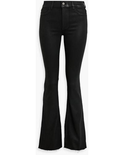 DL1961 Bridget Coated High-rise Bootcut Jeans - Black