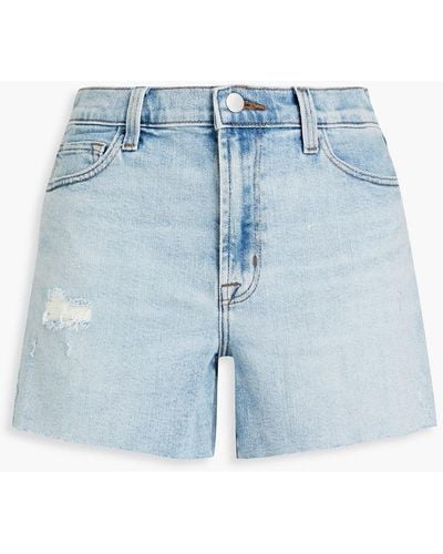 J Brand Distressed Denim Shorts - Blue