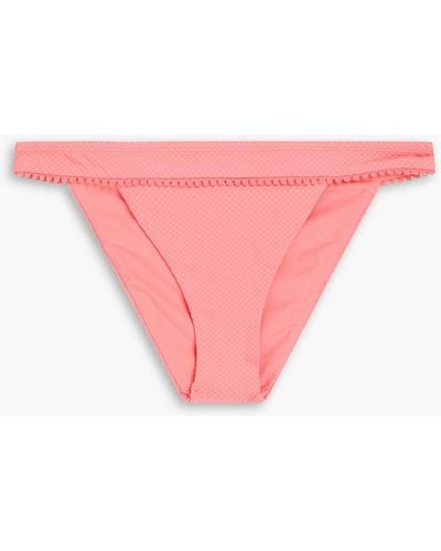 Heidi Klein Stretch-piqué Low-rise Bikini Briefs - Pink