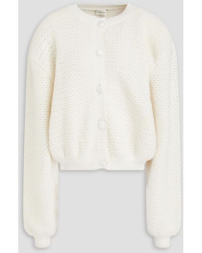 Magda Butrym Open-knit Cashmere And Cotton-blend Cardigan - White