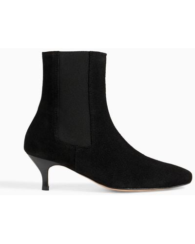 Iris & Ink Dani Suede Ankle Boots - Black
