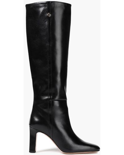 Sandro Jily Leather Knee Boots - Black