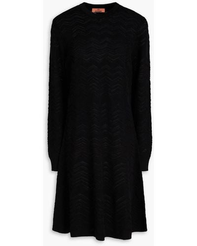 Missoni Crochet-knit Wool-blend Dress - Black