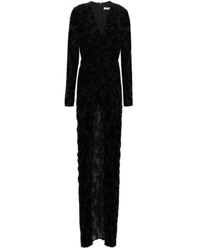 Veronica Beard Ruthie Gathered Devoré-velvet Maxi Dress - Black
