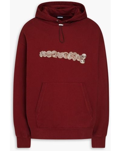 Jacquemus Spirale Embroidered French Cotton-terry Hoodie