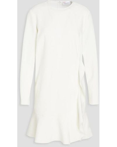 RED Valentino Ruffled Ponte Mini Dress - White