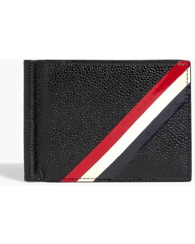 Thom Browne Striped Pebbled-leather Wallet - Black