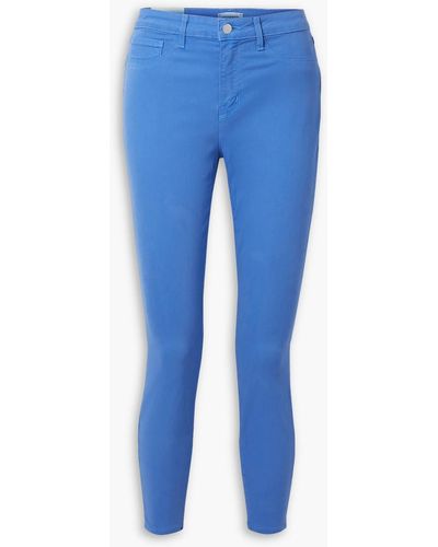 L'Agence Margot Cropped High-rise Skinny Jeans - Blue