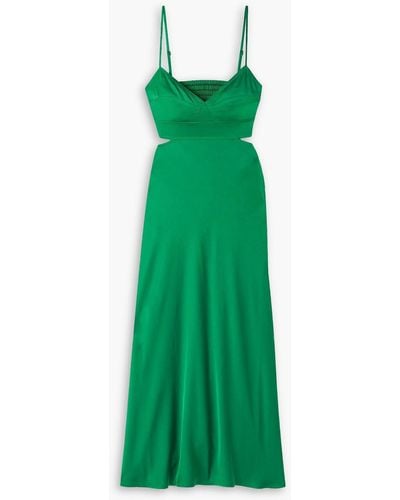 A.L.C. Blakely Cutout Satin Midi Dress - Green