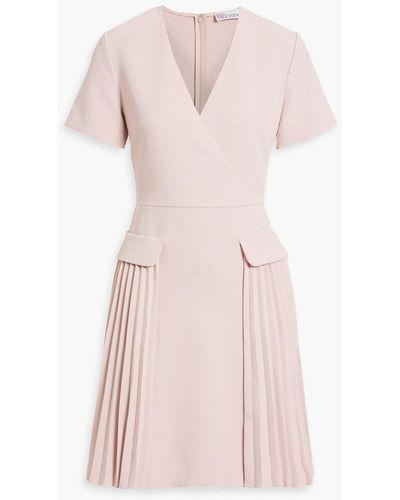 RED Valentino Wrap-effect Pleated Crepe Mini Dress - Pink