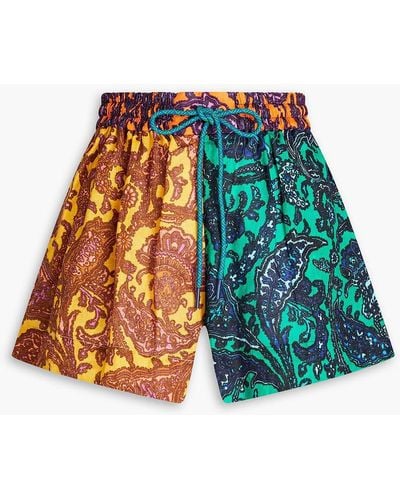 Zimmermann Shorts aus leinen mit paisley-print - Weiß