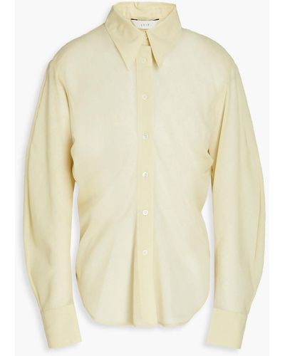 LVIR Ruched Wool-blend Shirt - White