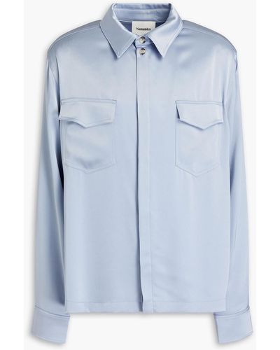 Nanushka Satin-crepe Shirt - Blue