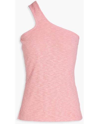 Rejina Pyo Nina One-shoulder Ribbed Cotton-blend Top - Pink