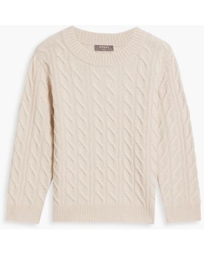 N.Peal Cashmere Cable-knit Cashmere Jumper - Natural