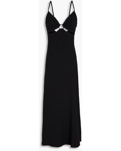 Claudie Pierlot Cutout Cady Maxi Slip Dress - Black
