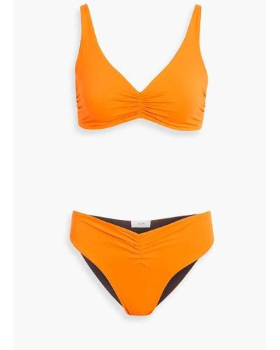 Iris & Ink Aubrey Reversible Ruched Bikini - Orange