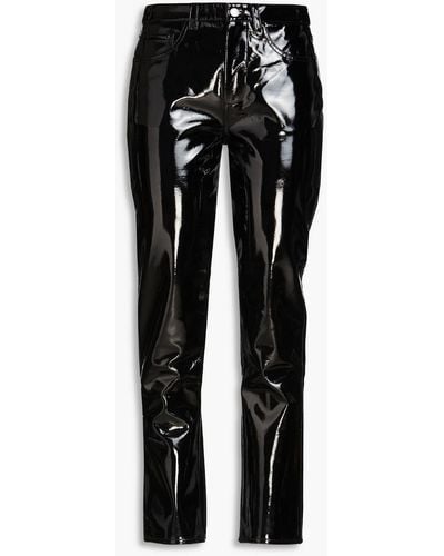 Simon Miller Faux Patent-leather Straight-leg Trousers - Black