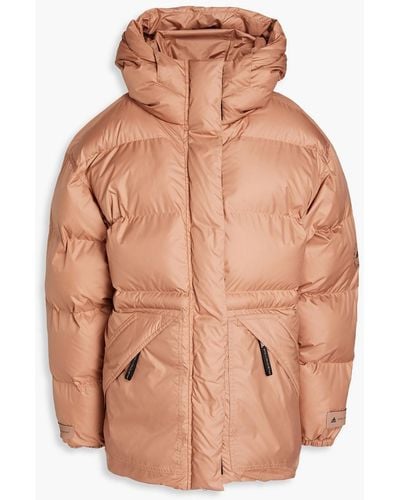 adidas By Stella McCartney Quilted Printed Shell Hooded Jacket - Pink