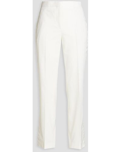 Paul Smith Satin-trimmed Wool-blend Tapered Pants - White