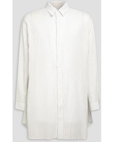 SMR Days Metallic Striped Cotton And Lurex-blend Gauze Shirt - White