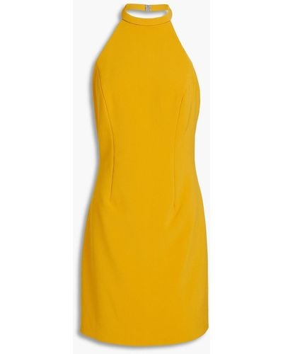 Halston Vic Crepe Halterneck Mini Dress - Yellow