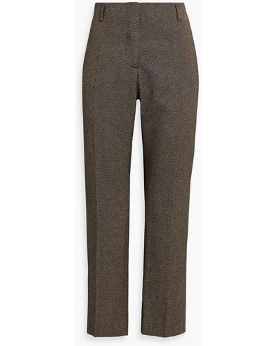 Dries Van Noten Cropped Tweed Straight-leg Pants - Gray