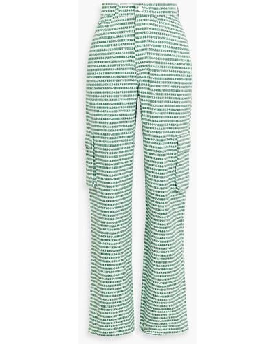 Shrimps Annette Printed Cotton-twill Straight-leg Trousers - Green