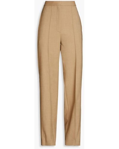 Sandro Twill Wide-leg Trousers - Natural
