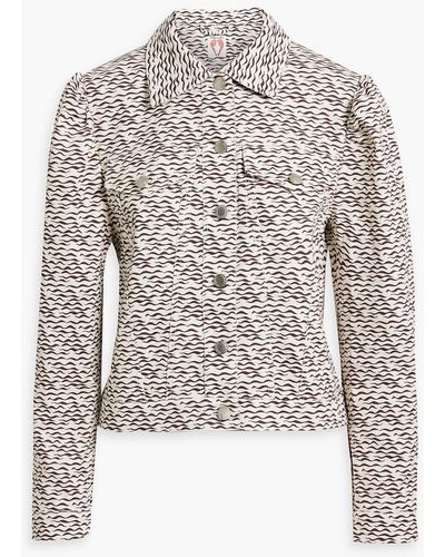 Shrimps Aloea Printed Denim Jacket - White