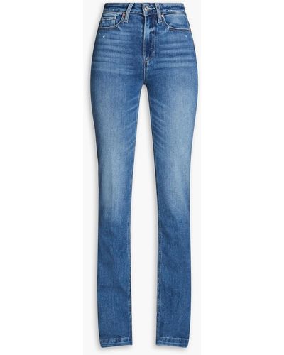 PAIGE Iconic Faded High-rise Bootcut Jeans - Blue