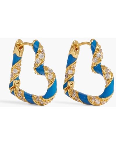 Zimmermann Gold-tone, Crystal And Enamel Earrings - Blue