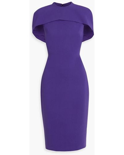 Badgley Mischka Cape-effect Crepe Dress - Purple