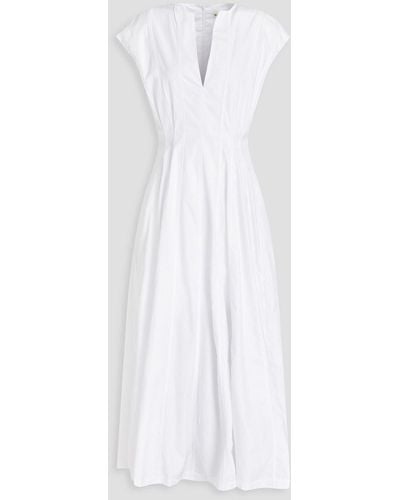 BITE STUDIOS Pleated Organic Cotton-poplin Maxi Dress - White
